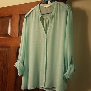 Green/blue blouse